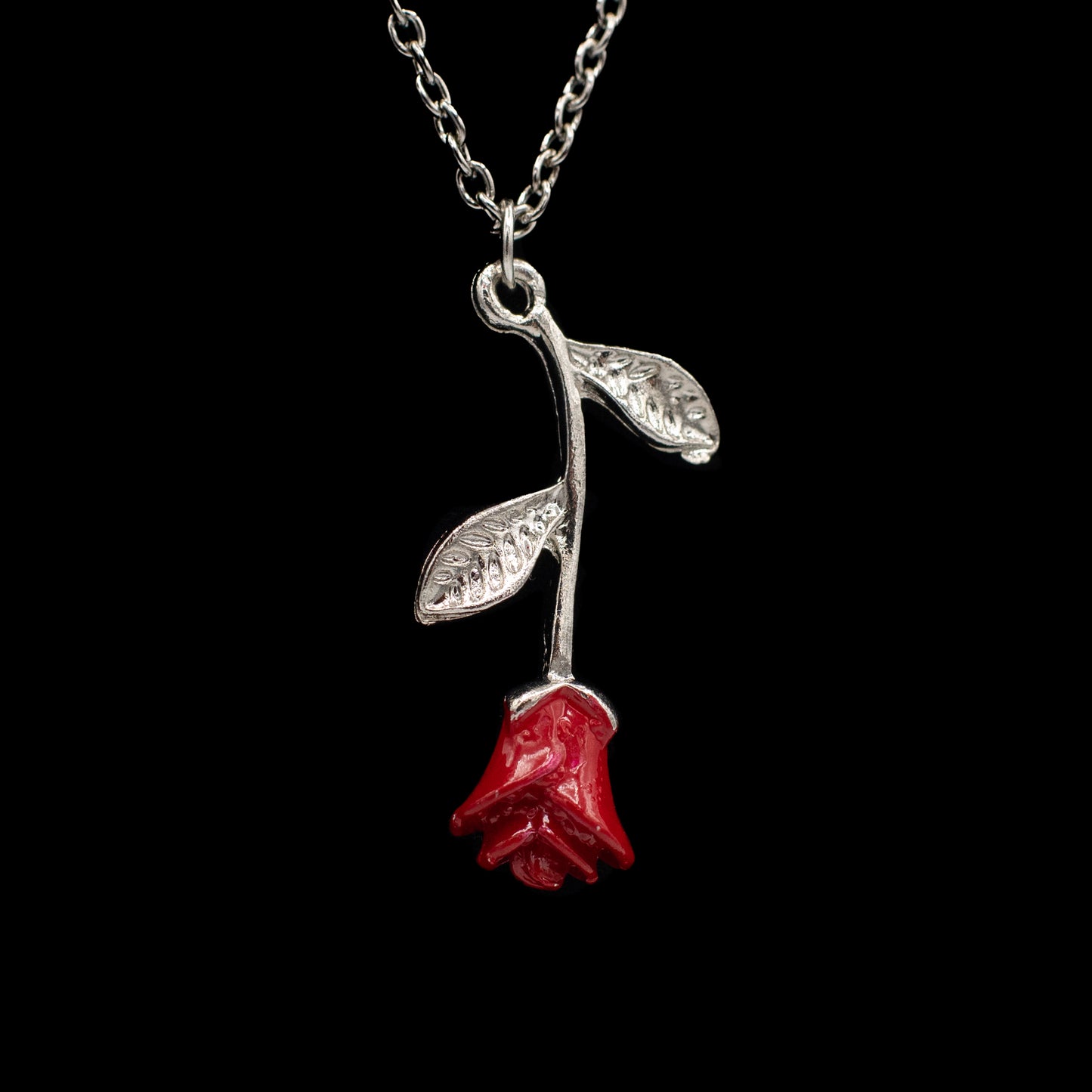 Red Rose Pendant Necklace