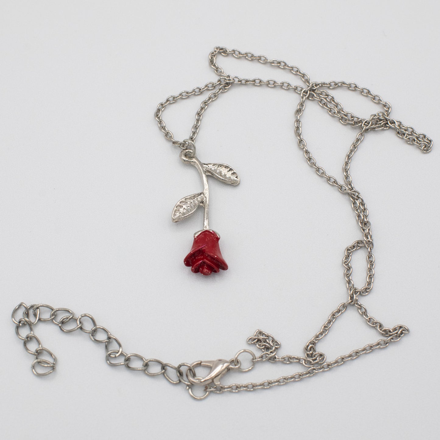 Red Rose Pendant Necklace