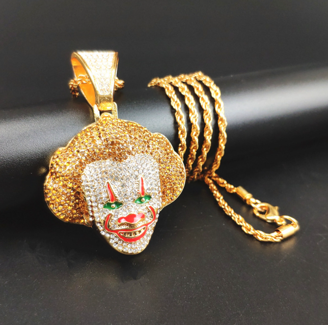 Scary Clown Pendant Necklace