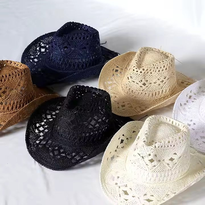Western Cowboy Cowgirl Straw Hat Sun Summer Beach Party Rodeo, Womens, Mens