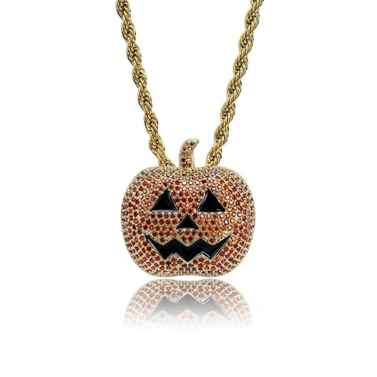 Pumpkin Jack O'Lantern Halloween Necklace