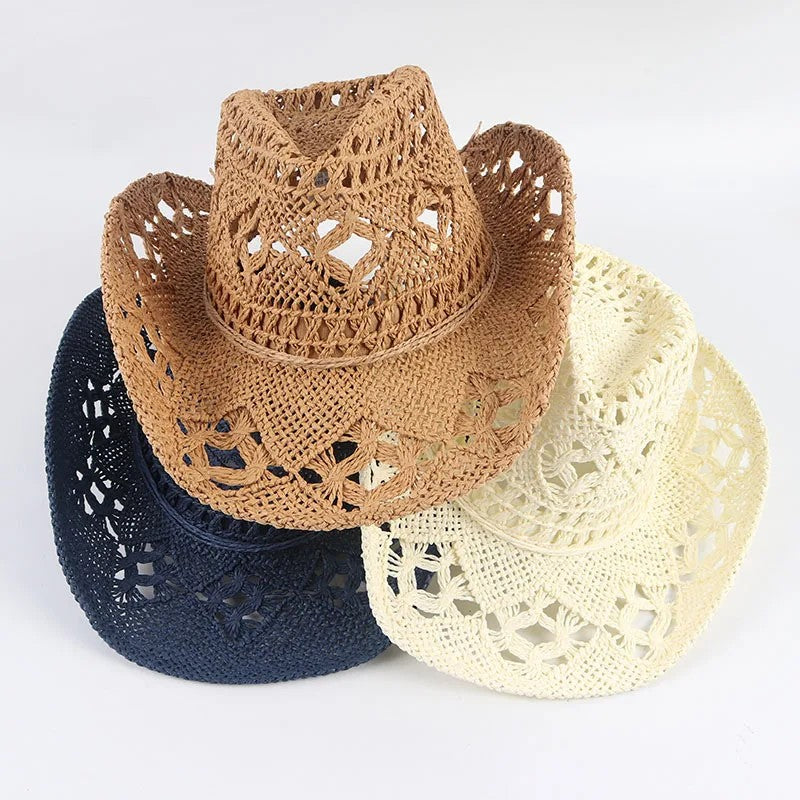Western Cowboy Cowgirl Straw Hat Sun Summer Beach Party Rodeo, Womens, Mens