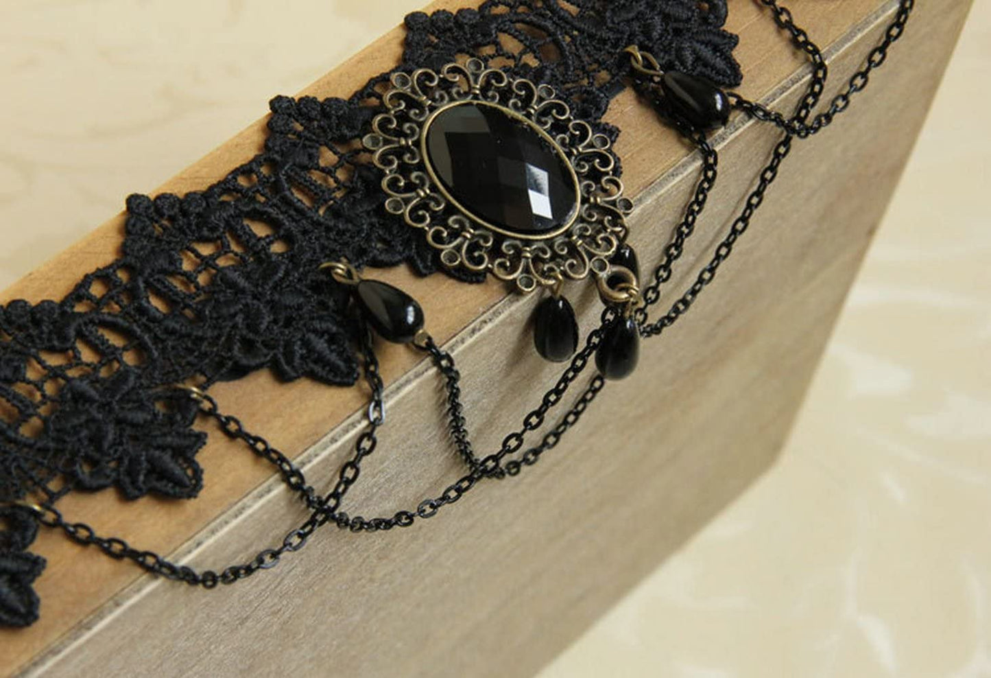 Gothic Black Lace Collar Choker Necklace