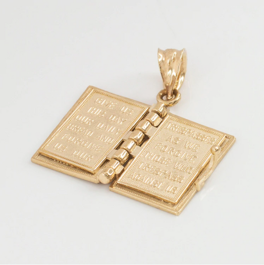 Holy Bible Book Pendant Locket Necklace