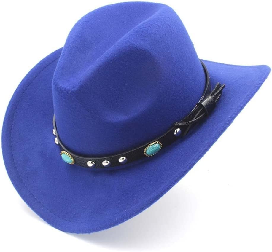Western Cowboy, Cowgirl Hat, Turquoise Strap, Men Women Retro Wide Brim