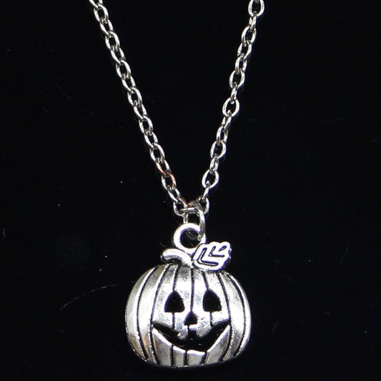 Silver Jack-o-Lantern Pumpkin Halloween Jewelry Set