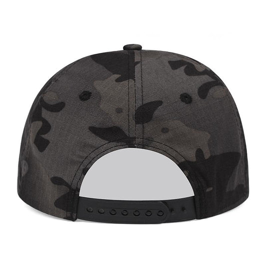 Green & Yellow American Flag Flat Bill Camo Baseball Cap