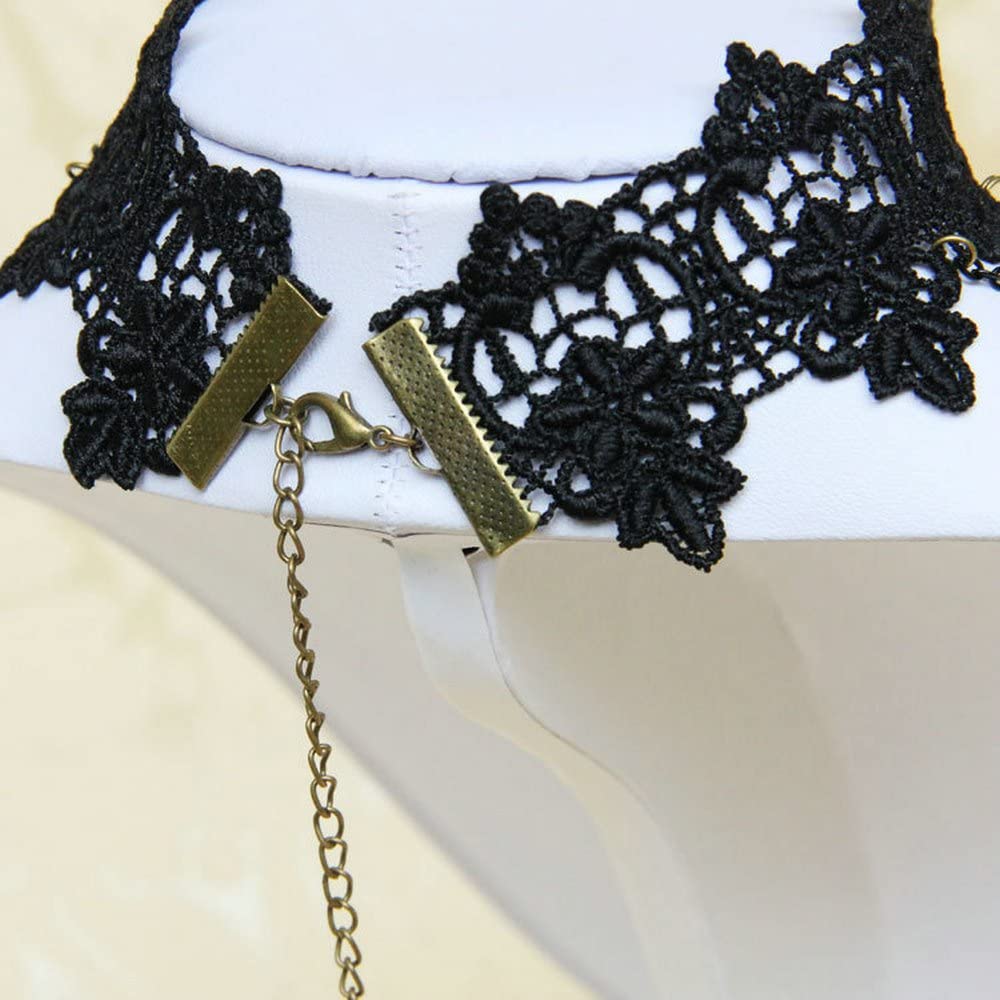 Gothic Black Lace Collar Choker Necklace