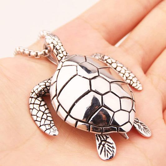 Large Sea Turtle Pendant Necklace