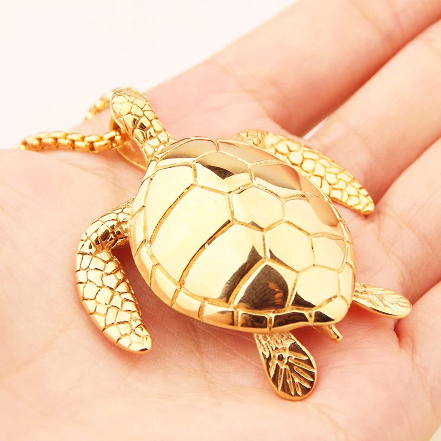 Large Sea Turtle Pendant Necklace