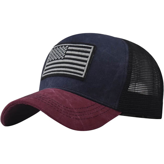 American Flag Trucker Cap US Flag Hat Adjustable