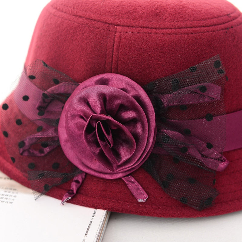 Ladies Bucket Hat w/ Rose