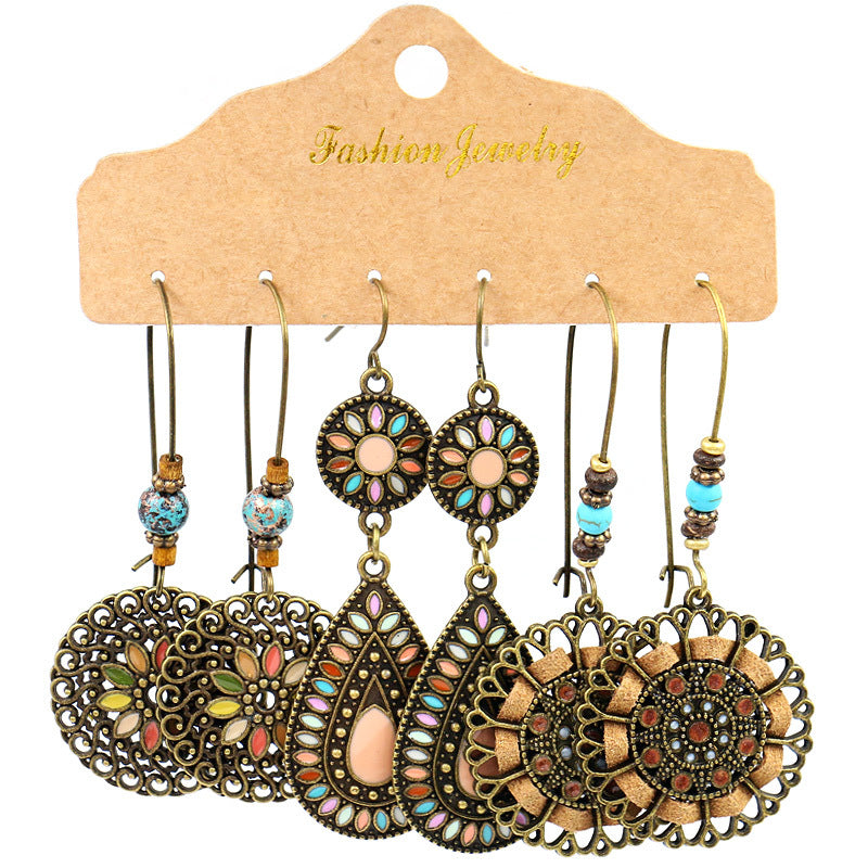 Bronze Boho Earring Set