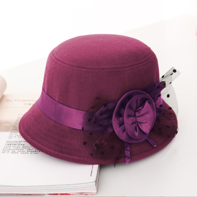 Ladies Bucket Hat w/ Rose