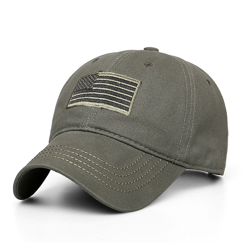 Grey/Green American Flag Hat/Cap - USA Adjustable