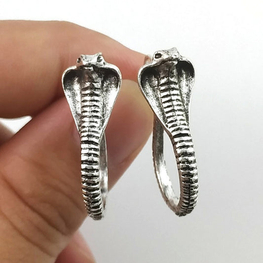 Elegant King Cobra Snake Hook Earrings