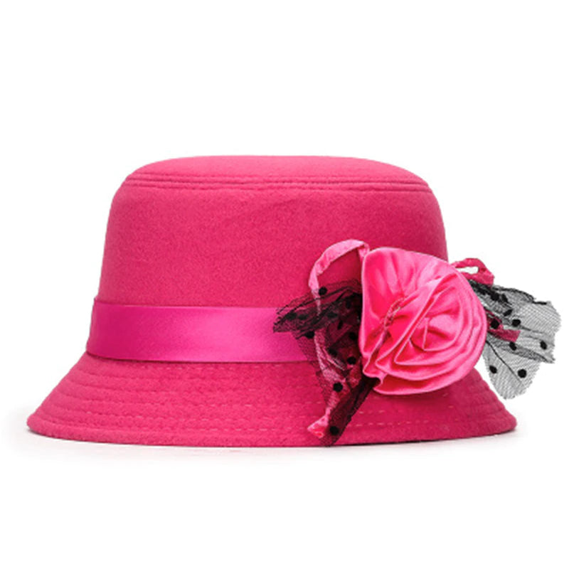 Ladies Bucket Hat w/ Rose