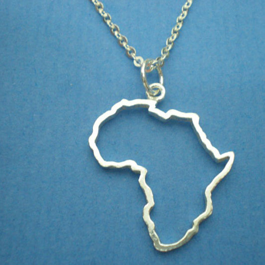 Africa Silhouette Necklace - African Map Outline Pendant