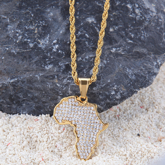 Africa Crystal Gold Necklace