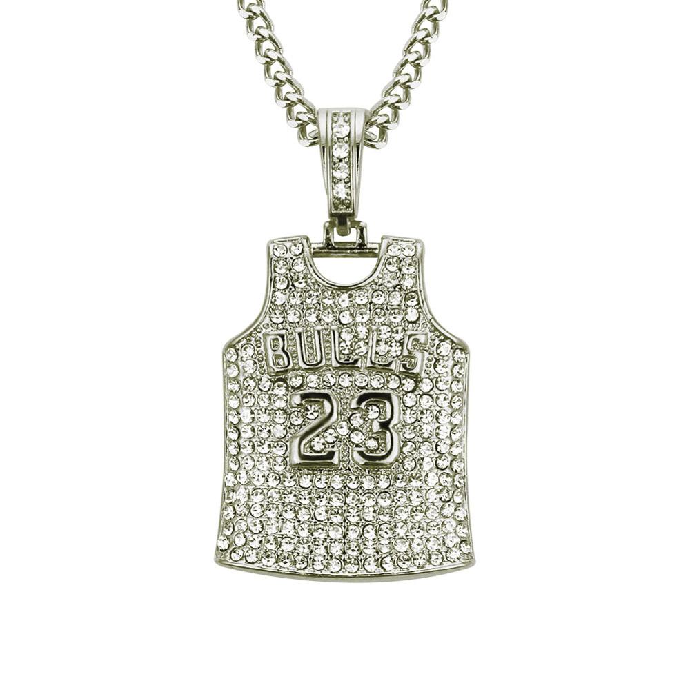 23 Bulls Jersey Necklace - Rhinestone