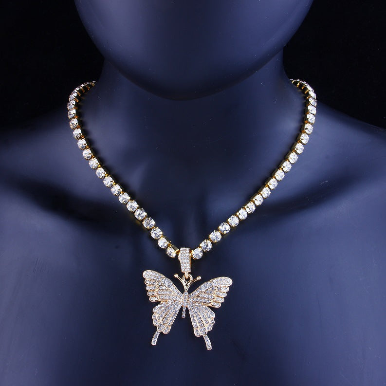 Choker Bling Butterfly Sparkly Necklace
