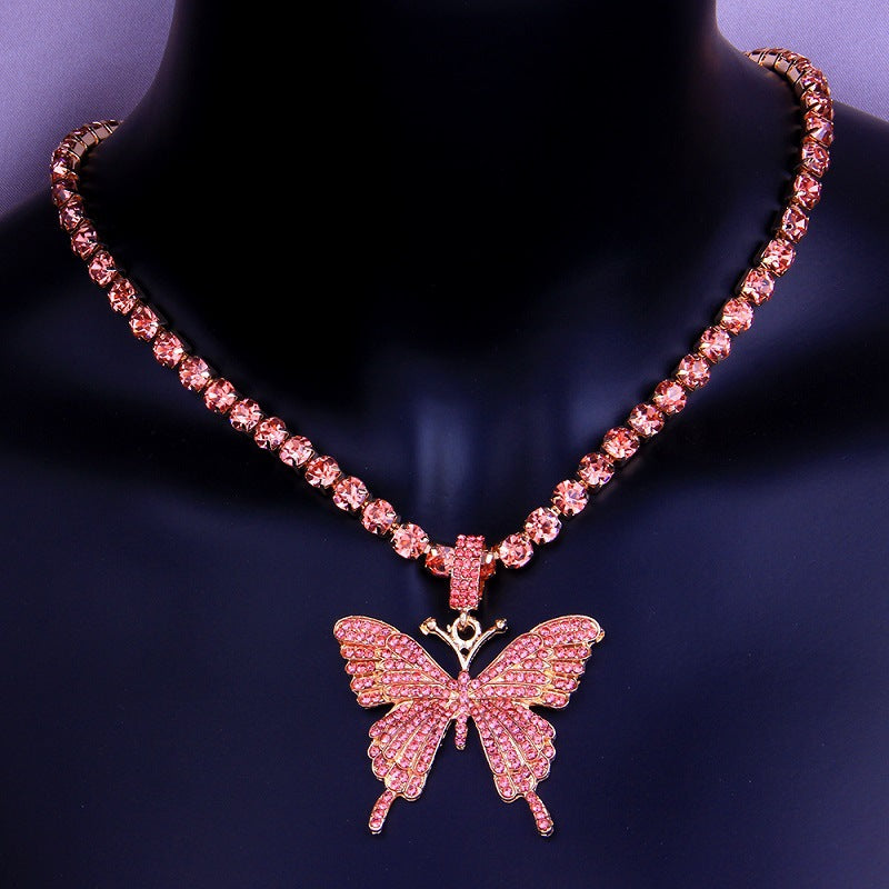 Choker Bling Butterfly Sparkly Necklace