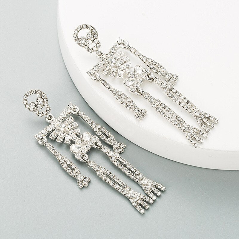 Skeleton Drop Crystal Earring
