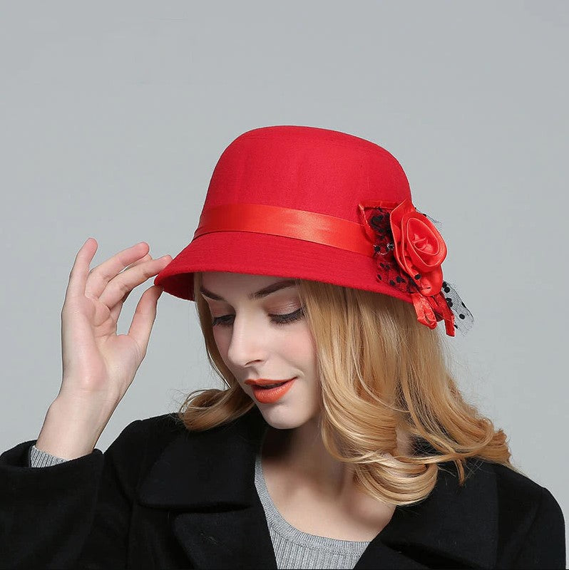 Ladies Bucket Hat w/ Rose