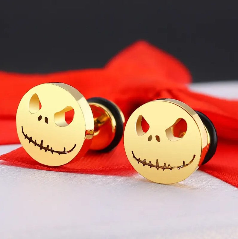 Gothic Punk Stainless Steel Skull Ear Stud