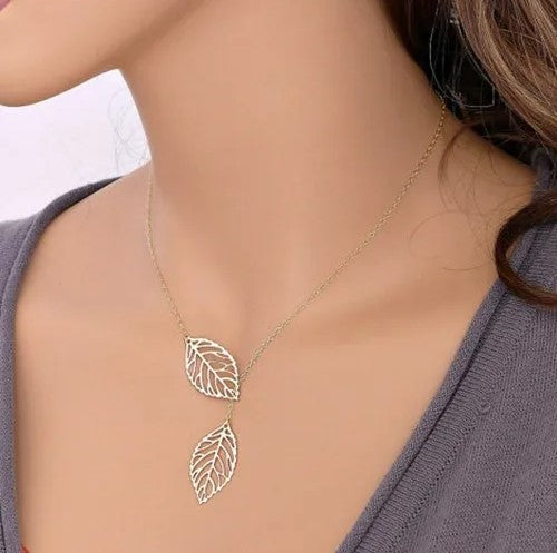 Beautiful Double Leaf Stranded Necklace