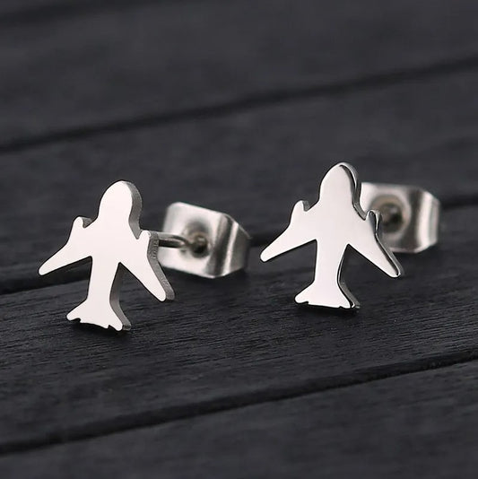 Jet Airplane Stud Earrings
