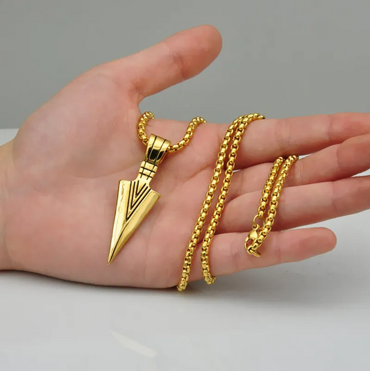 Arrowhead  Pendant Necklace 24" Chain