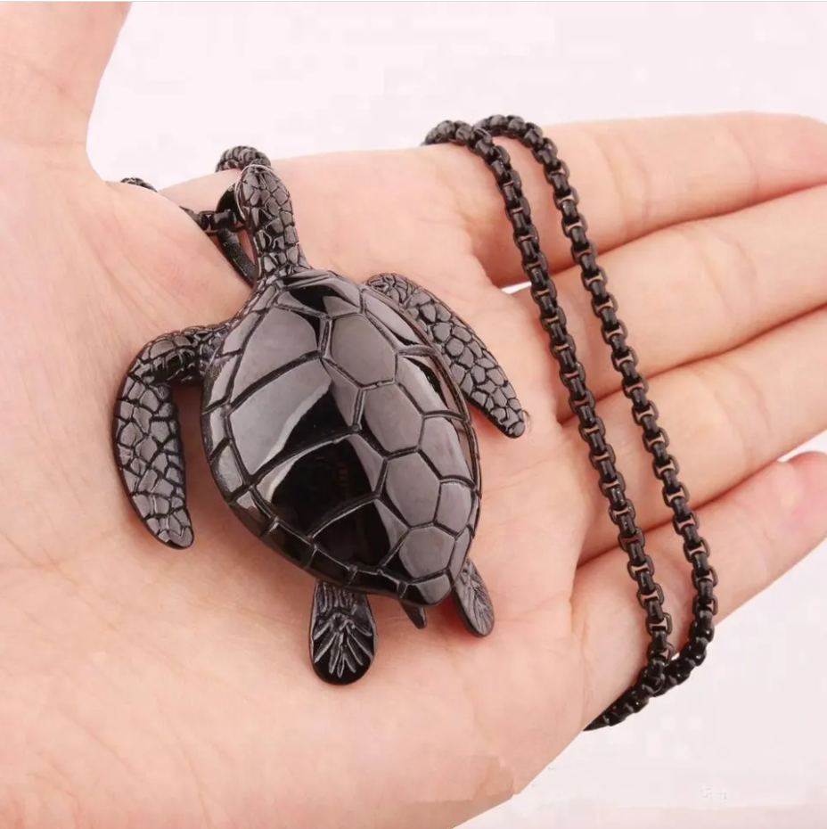 Large Sea Turtle Pendant Necklace
