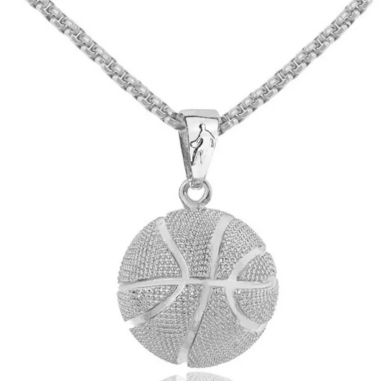 Basketball Pendant Bling Necklace