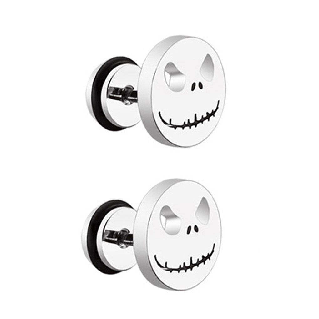 Gothic Punk Stainless Steel Skull Ear Stud