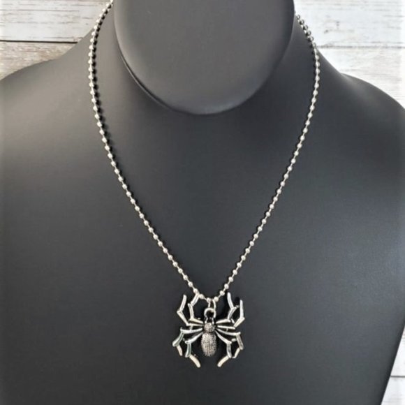 Spider Stainless Steel Pendant Necklace