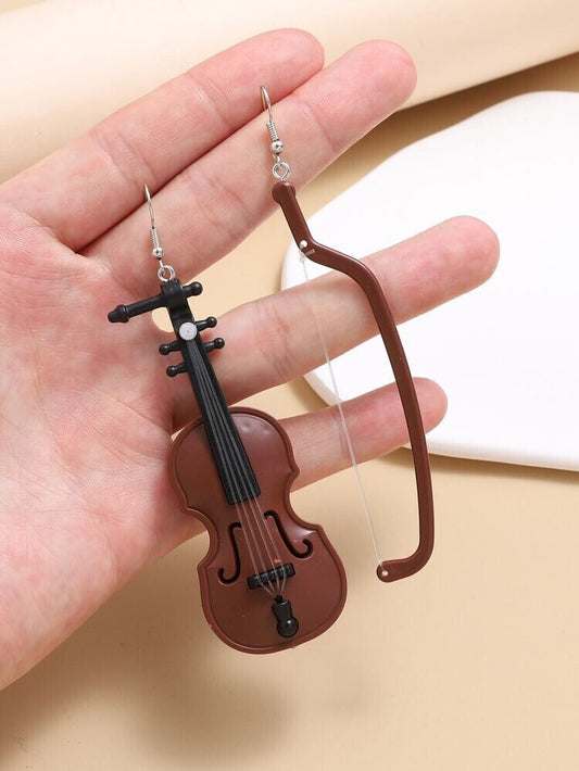 Large Violin, Viola, Cello, Earrings Asymmetrical Fashion Jewelry, Women Girls