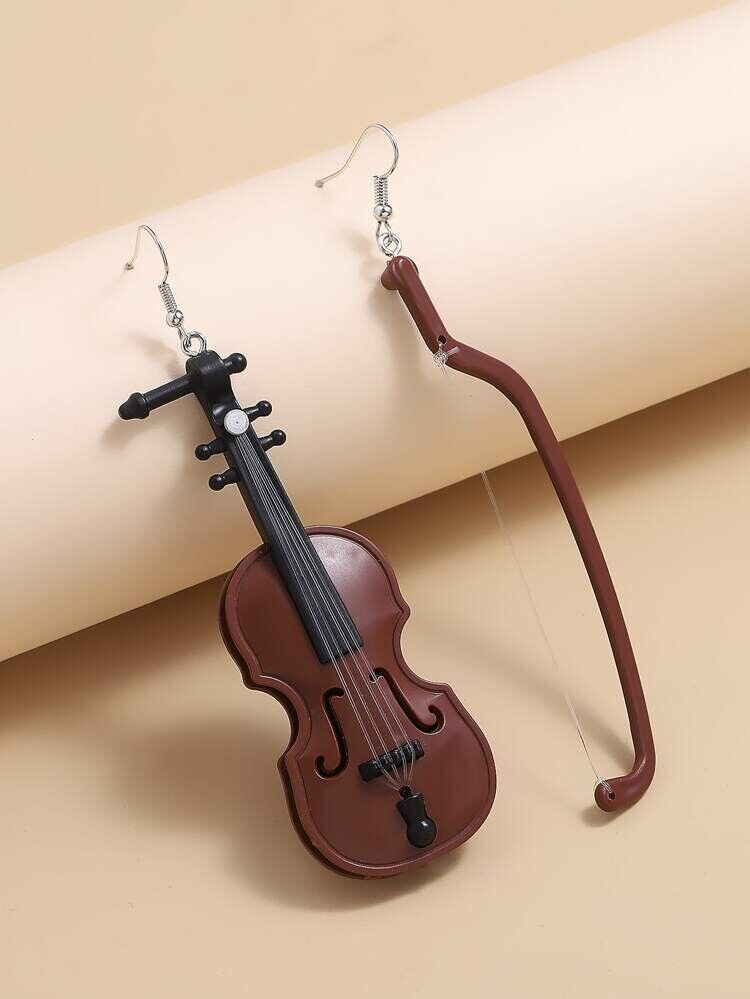 Large Violin, Viola, Cello, Earrings Asymmetrical Fashion Jewelry, Women Girls