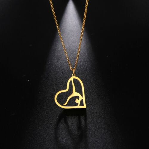 Gymnastics Girl Dancing in Heart Necklace