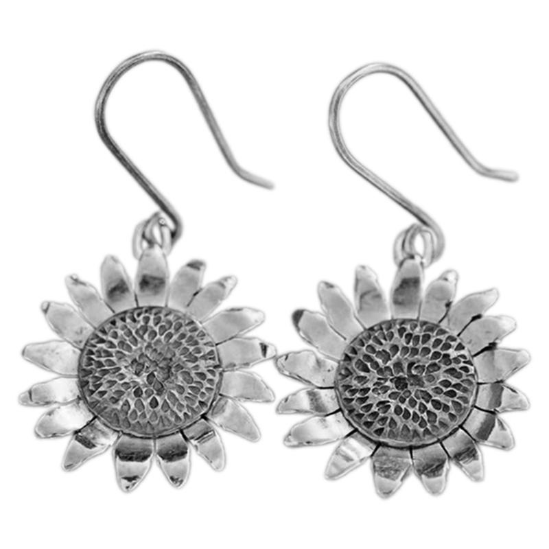 Golden Sunflower Simple Earrings