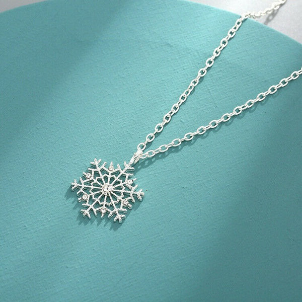 Winter Silver Snowflake Necklace