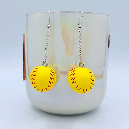 Softball Drop 3D Earrings