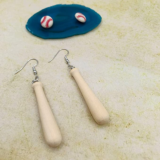 Baseball Bat Drop 3D Earrings