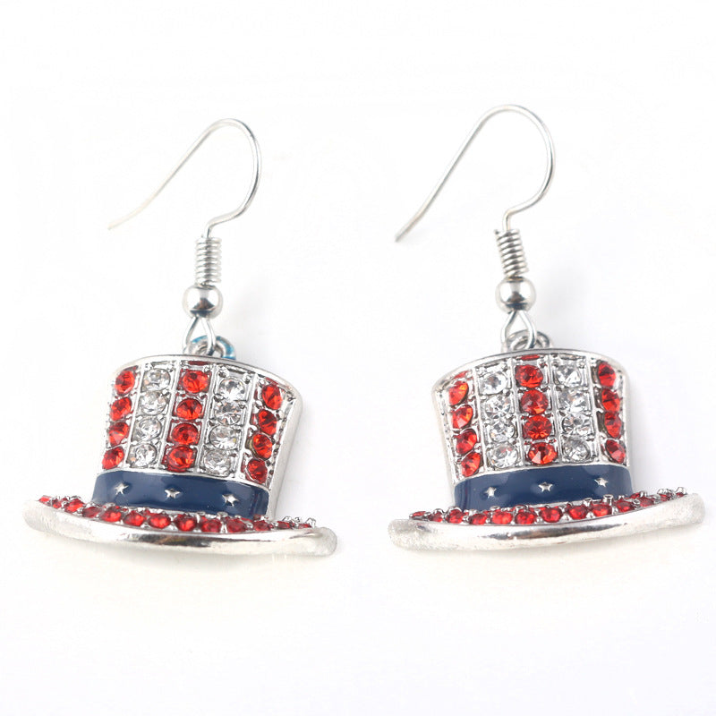 Saprkle Uncle Sam USA Ameirca Earrings