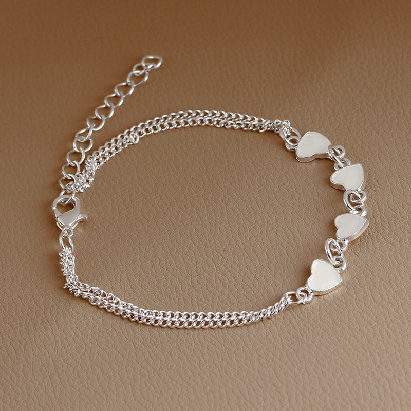 Glow in the Dark Silver Flower Anklet, Bracelet