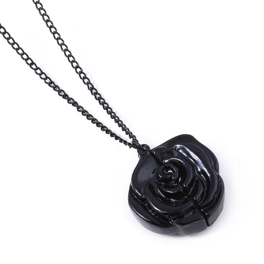 You are my Sunshine Black Rose Locket Necklace