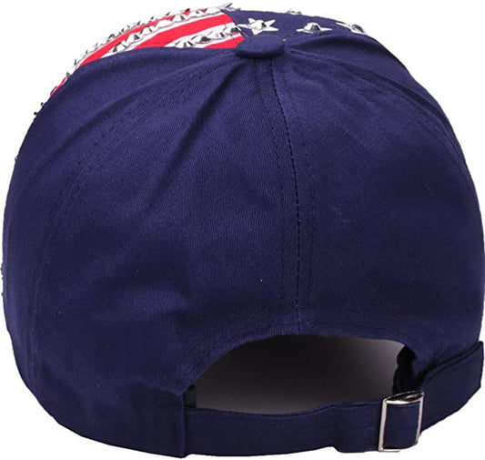Crystal Blue American Flag Baseball Cap