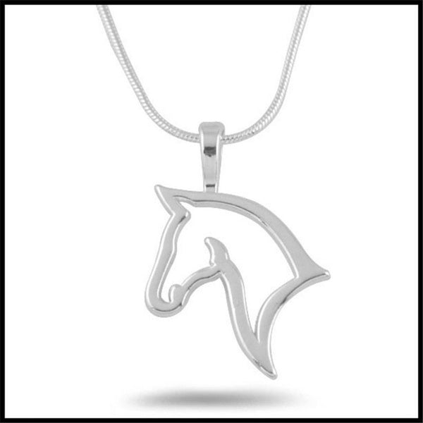 Horse Head Silhouette Pendant Necklace
