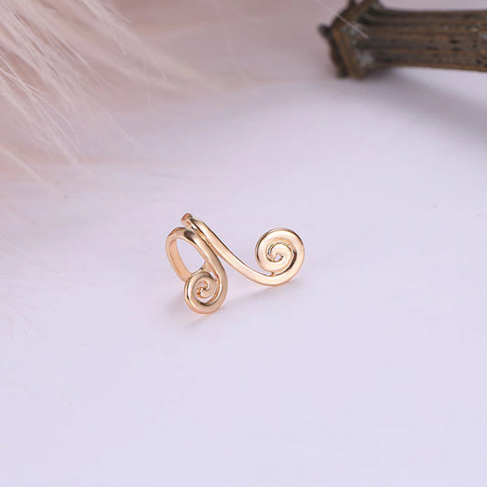 Gold Double Swirl Daith Cuff Earring