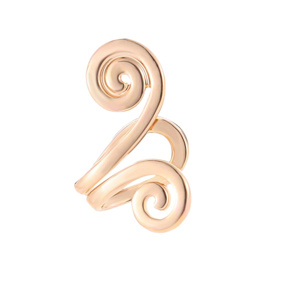 Gold Double Swirl Daith Cuff Earring